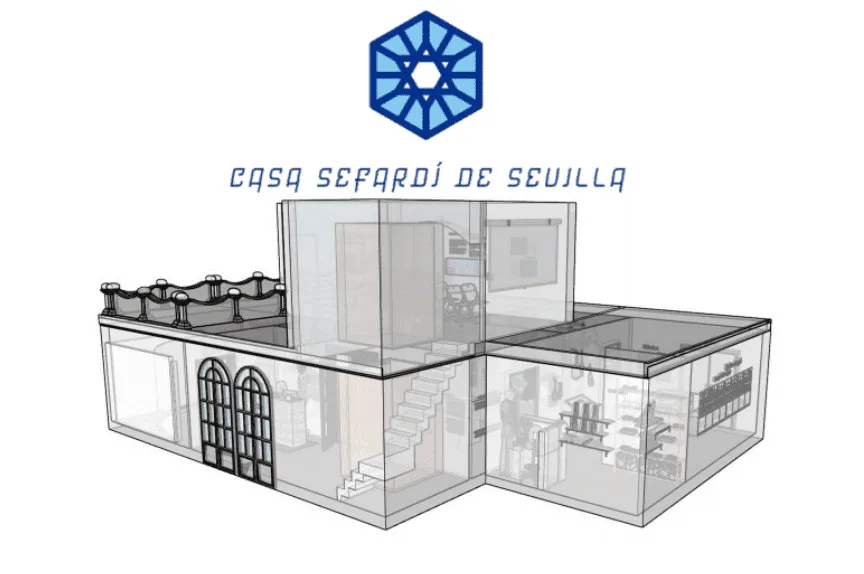 3D cutaway model of the Casa Sefardí museum of Sephardic Jewish heritage in Seville