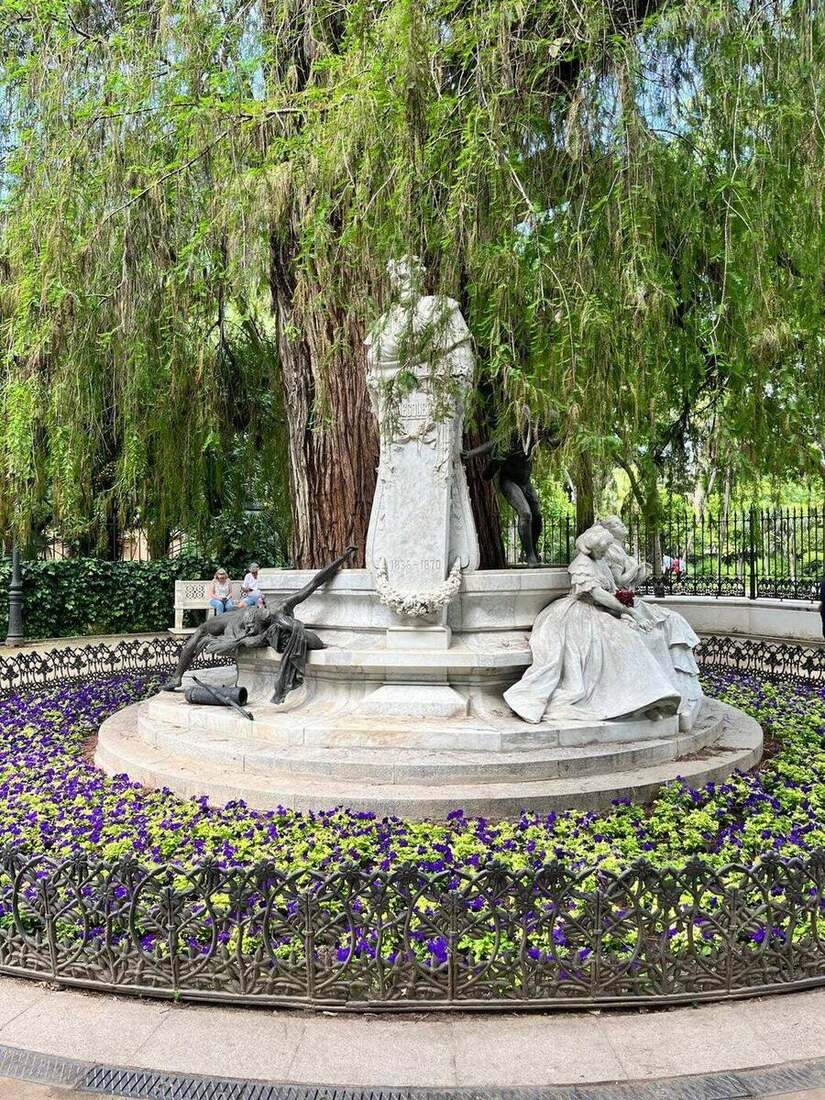 Becquer monument in the Park of Maria Luisa Seville