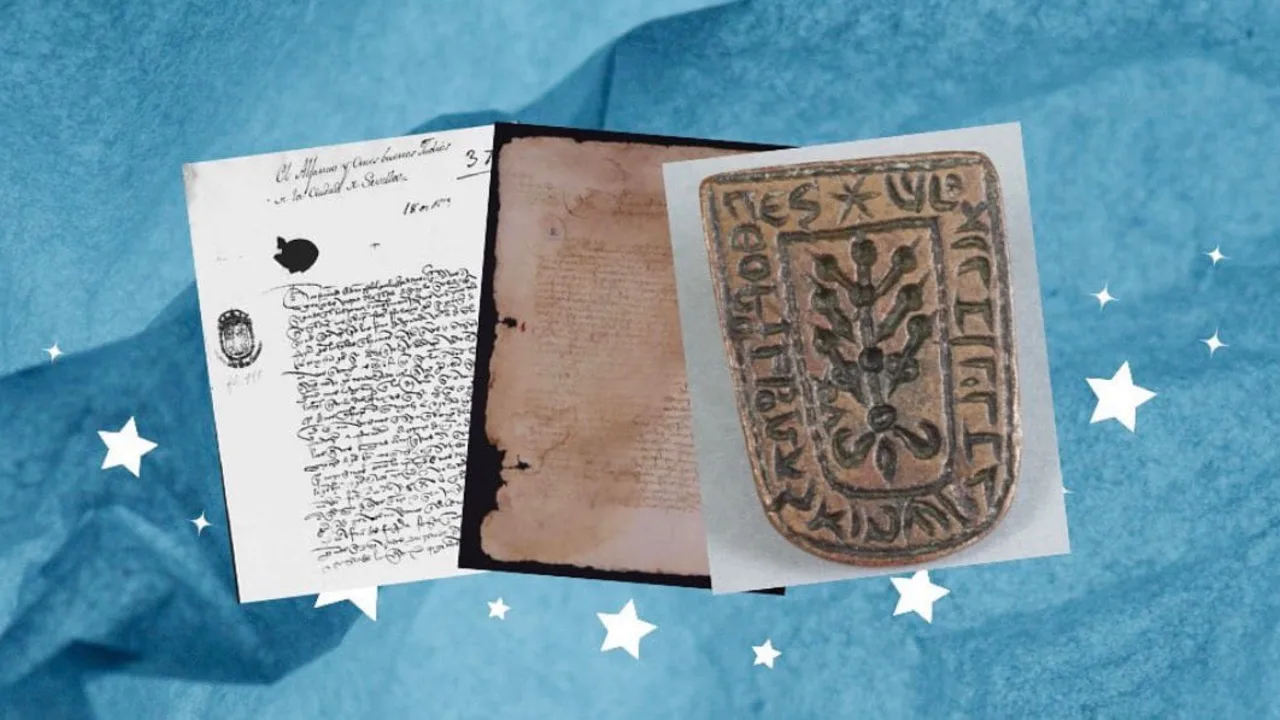 Sephardic Jewish heritage of Seville — menorah, manuscripts and artifacts from the old Judería